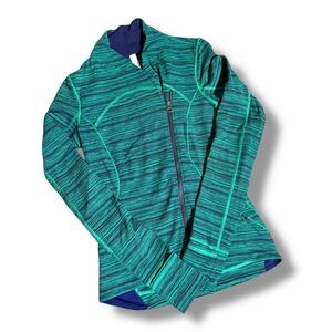 Lululemon Athletica Teal and Navy Striped Jacket